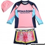 REWANGOING Baby Kids Girls Two Pieces Short Sleeve Quick Dry Jellyfish Sun Protection Swimsuit Swimwear Pink B077Y996ZL